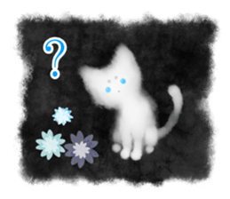 Sumi white cat sticker #11312798