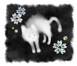 Sumi white cat sticker #11312806