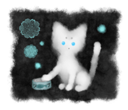 Sumi white cat sticker #11312808