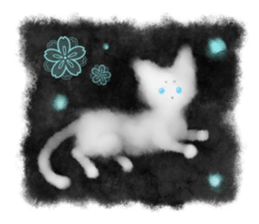 Sumi white cat sticker #11312809