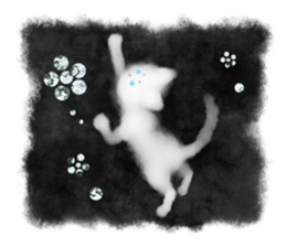 Sumi white cat sticker #11312810