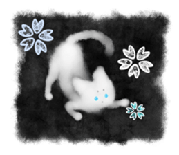 Sumi white cat sticker #11312811