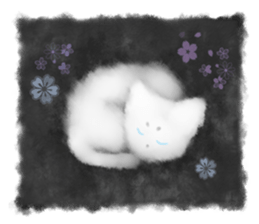 Sumi white cat sticker #11312812