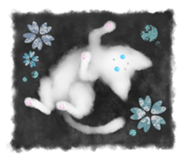 Sumi white cat sticker #11312813