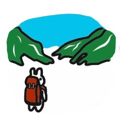 Hiker Rabbit Sticker