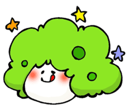 Zunda mochi with an afro hairstyle sticker #11316940