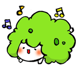 Zunda mochi with an afro hairstyle sticker #11316957
