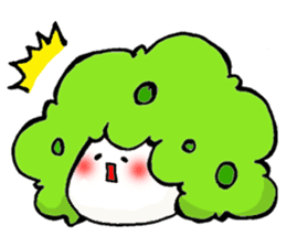 Zunda mochi with an afro hairstyle sticker #11316960