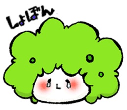 Zunda mochi with an afro hairstyle sticker #11316965
