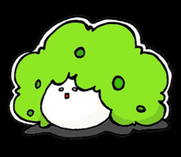 Zunda mochi with an afro hairstyle sticker #11316975