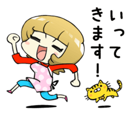 A Cute Tabby Cat and very cheerful Mom sticker #11319601