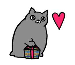 not smiling cat sticker #11322912