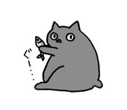 not smiling cat sticker #11322913