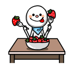 Strawberry and Marshmallow man sticker #11327308