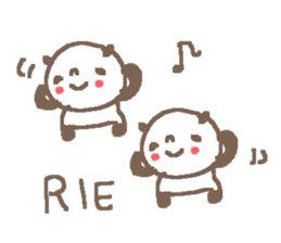 Name Rie cute panda stickers! sticker #11328364