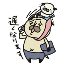 Pug of father and son2 sticker #11329231