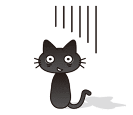 Fluffy fluffy black cat sticker #11331597