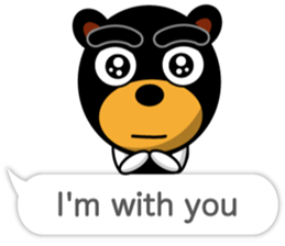 Black Eyebrows Bear 18 ( English ) sticker #11332120