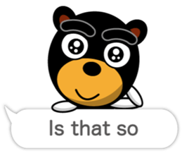 Black Eyebrows Bear 18 ( English ) sticker #11332121