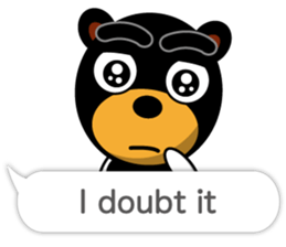 Black Eyebrows Bear 18 ( English ) sticker #11332123