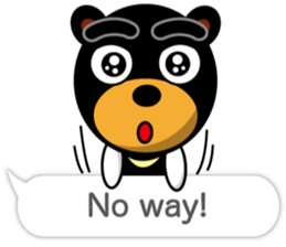 Black Eyebrows Bear 18 ( English ) sticker #11332125