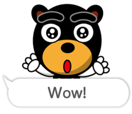 Black Eyebrows Bear 18 ( English ) sticker #11332126