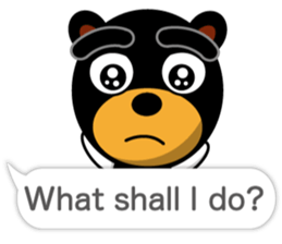 Black Eyebrows Bear 18 ( English ) sticker #11332129