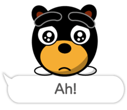 Black Eyebrows Bear 18 ( English ) sticker #11332130