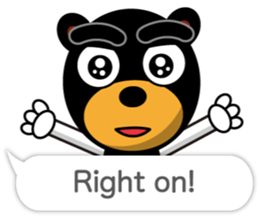 Black Eyebrows Bear 18 ( English ) sticker #11332133