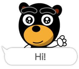 Black Eyebrows Bear 18 ( English ) sticker #11332134