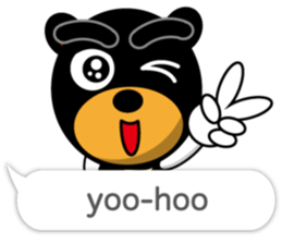 Black Eyebrows Bear 18 ( English ) sticker #11332135