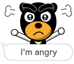 Black Eyebrows Bear 18 ( English ) sticker #11332136