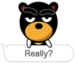 Black Eyebrows Bear 18 ( English ) sticker #11332137