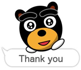 Black Eyebrows Bear 18 ( English ) sticker #11332138