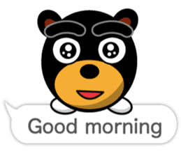 Black Eyebrows Bear 18 ( English ) sticker #11332139