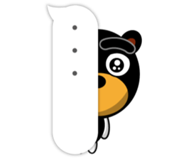 Black Eyebrows Bear 18 ( English ) sticker #11332140