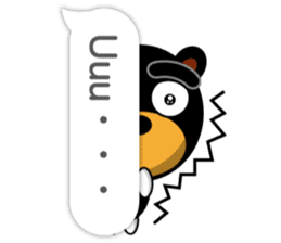 Black Eyebrows Bear 18 ( English ) sticker #11332141