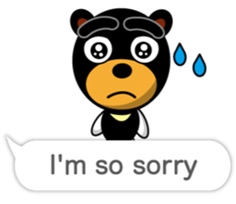 Black Eyebrows Bear 18 ( English ) sticker #11332142