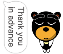 Black Eyebrows Bear 18 ( English ) sticker #11332143