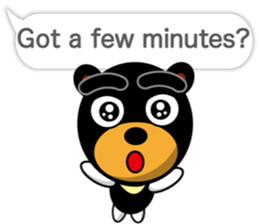 Black Eyebrows Bear 18 ( English ) sticker #11332144