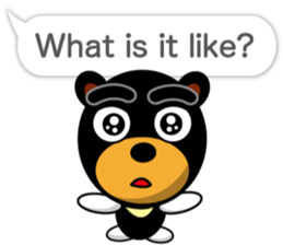 Black Eyebrows Bear 18 ( English ) sticker #11332145