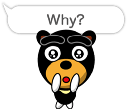 Black Eyebrows Bear 18 ( English ) sticker #11332147