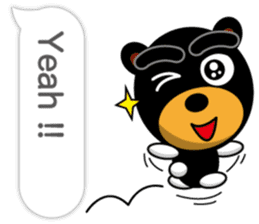 Black Eyebrows Bear 18 ( English ) sticker #11332148