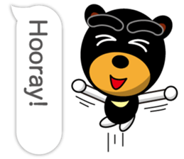 Black Eyebrows Bear 18 ( English ) sticker #11332149