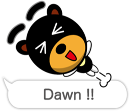 Black Eyebrows Bear 18 ( English ) sticker #11332150