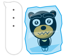 Black Eyebrows Bear 18 ( English ) sticker #11332152