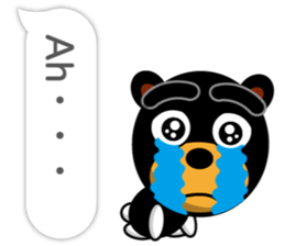 Black Eyebrows Bear 18 ( English ) sticker #11332153