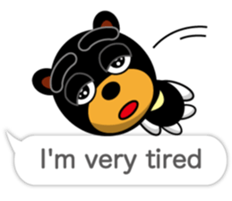 Black Eyebrows Bear 18 ( English ) sticker #11332154