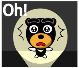 Black Eyebrows Bear 18 ( English ) sticker #11332158