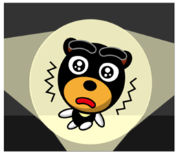 Black Eyebrows Bear 18 ( English ) sticker #11332159